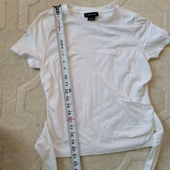 TROUVÉ White Poplin Mix Tie Waist Bustier Top - Picture 7 of 7